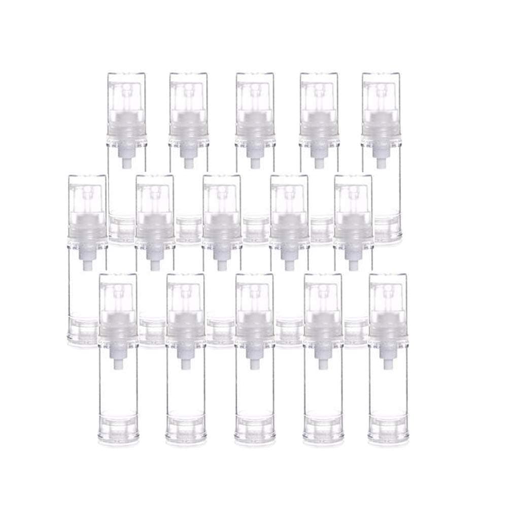 15 Pcs Clear Airless Lotion Pump Bottles Empty Cream Vacuum Bottles Cosmetic Containers Travel Press Pump Bottles For Foundationsserumsand more 5ml