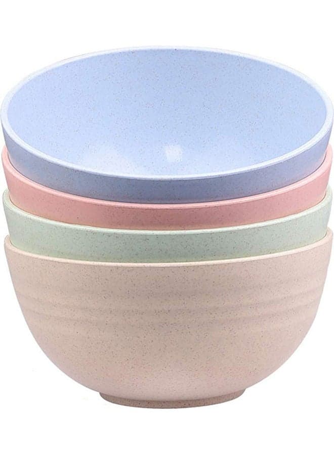 4-Piece Wheat Straw Fiber Lightweight Bowl Multicolour 15x8x15cm