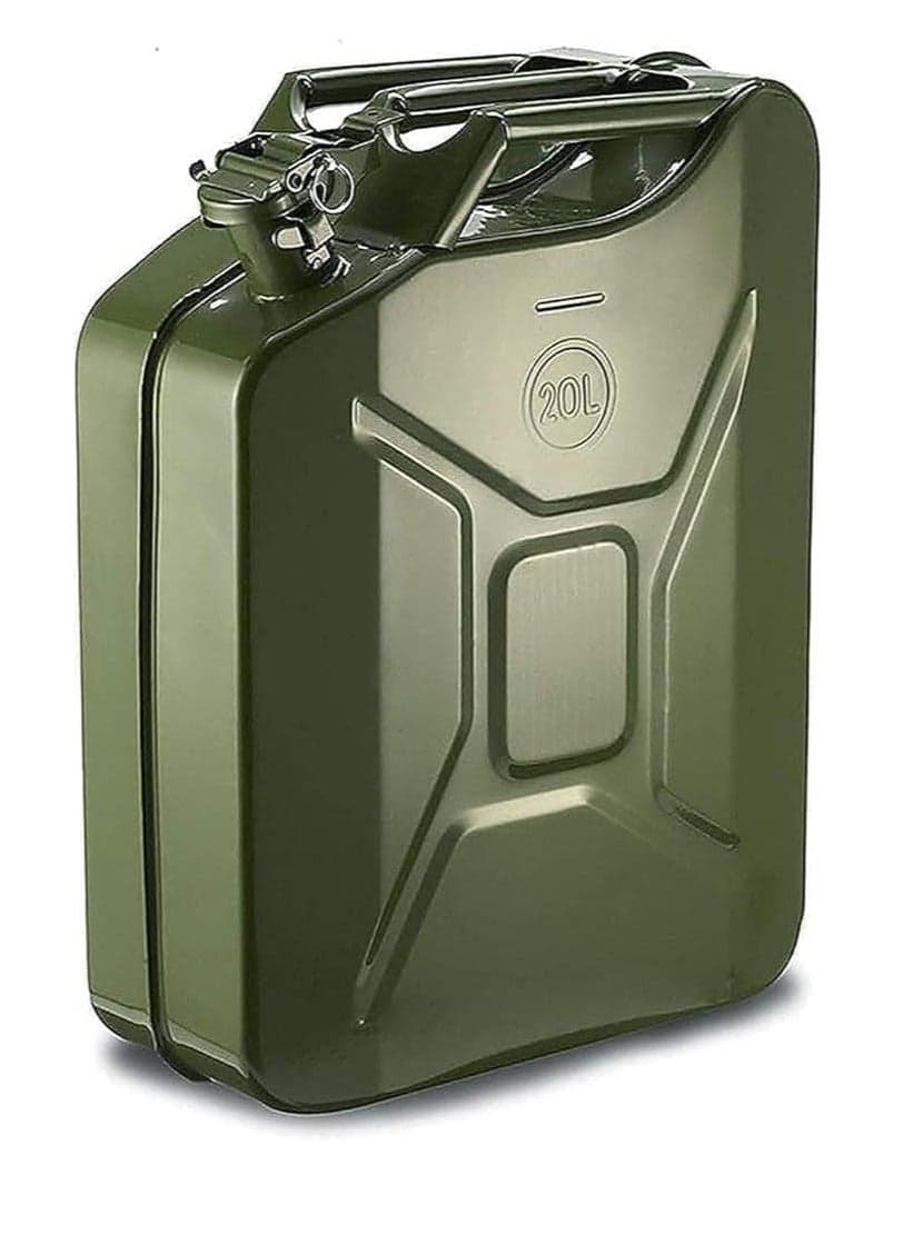 Metal Fuel Jerry Can Holder Storage for Petrol Diesel Oil Liquids Container—20L Green