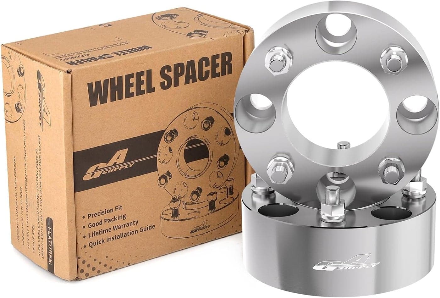 GAsupply 4x110 Wheel Spacers 2 Inch ATV Wheel Spacer Adapters 74mm Hub Bore with 10×1.25 Studs - 2 Pack