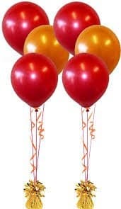 Evisha HD Big Size 50 pcs Metallic | Latex Balloons | Theme Party, Party Decoration | Birthday Party Balloons | Balloons for Party Decoration (Red Golden)