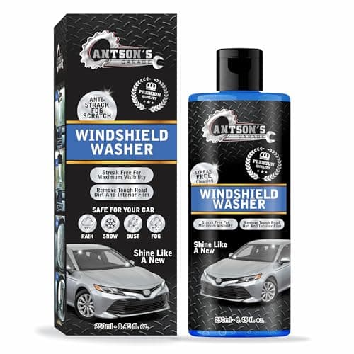 Antson 250mL Windshield Washer Fluid for Car | Car Windshield Cleaner Liquid in Concentrate Form (20ml for 1L Tank) A Streak Free Finish with Our Car Wiper Liquid Gives 100% Optical Vision (250 ml)