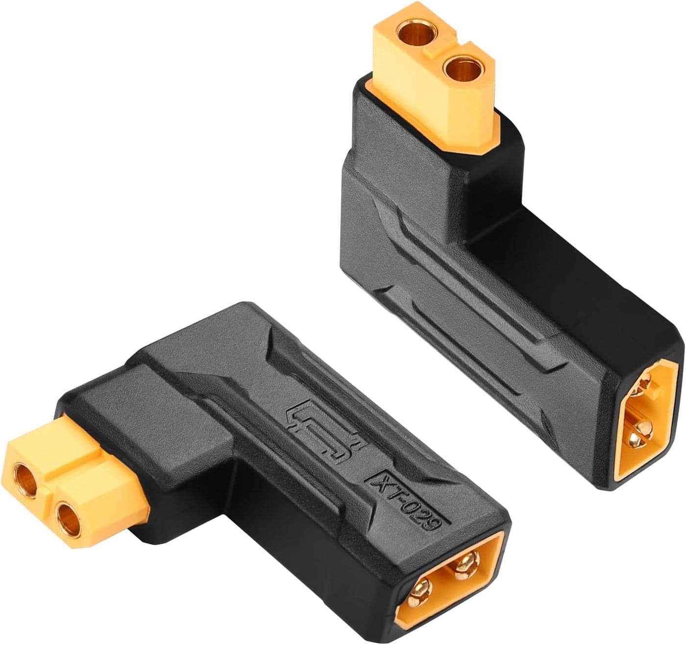 SinLoon 2 Pack XT60 Male to Female Connector Adapter 90 Degree XT60 Wireless Adapter for RC FPV Toy Car Plane Drone Battery 90 Degree Male to Female