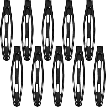 minkissy 10pcs Metal Hair Claw Clips 6cm Black Snap Hair Clips Metal Hair Clips Nonslip Snap Hair Clips Hair Accessories for Women Girls Kids