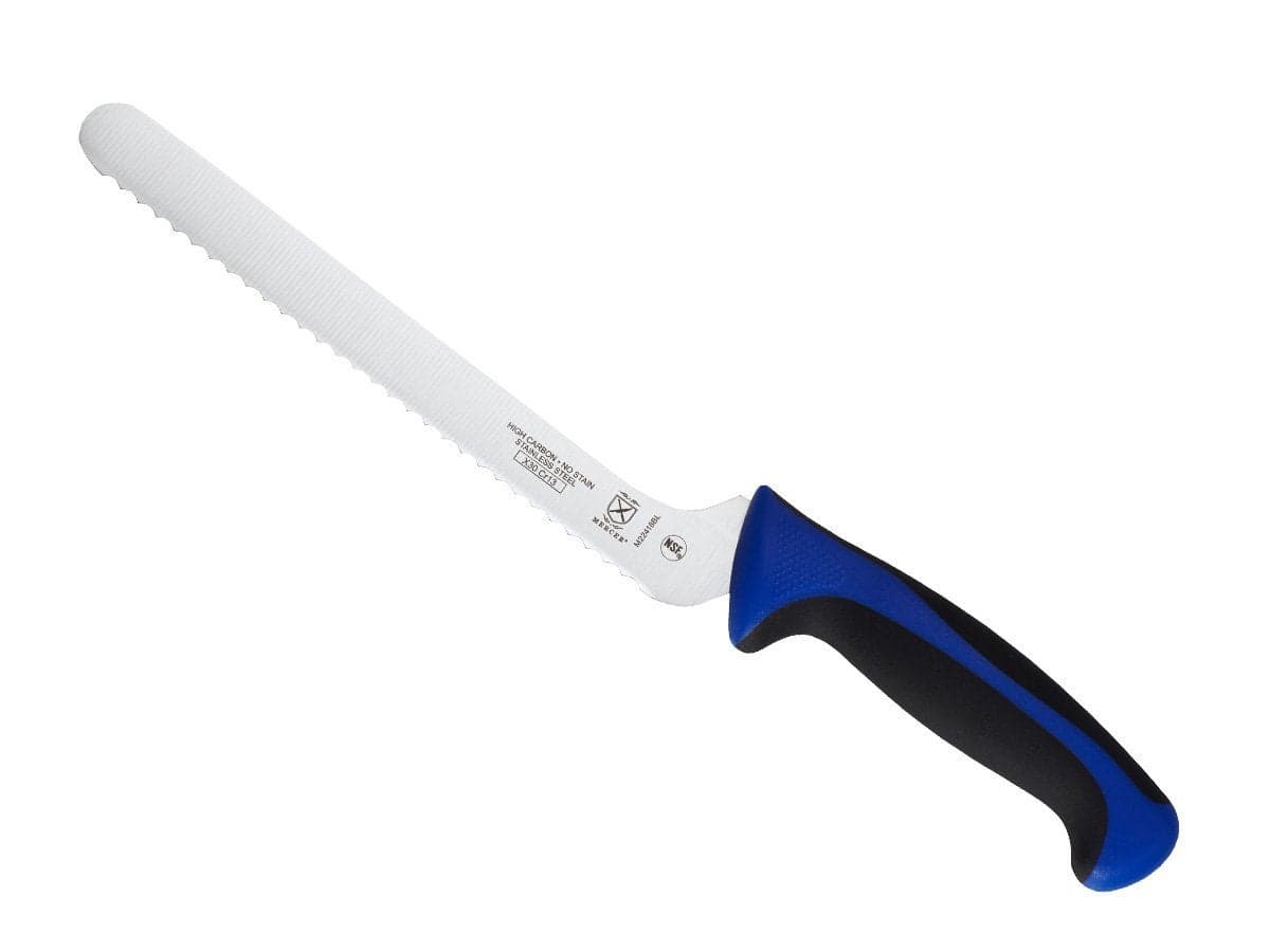 Mercer Culinary Millennia Colors 8Inch Offset Wavy Edge Bread Knife Blue