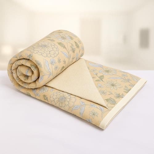 Signature Reversible Dohar King Bed Double Bed 100% Cotton Feel, Soft Microfibre AC Blanket for Summer (Meadow Whisper, Double)