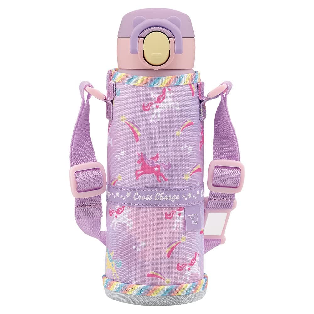 Zojirushi SMUA48VZ Water Bottle for Kids OneTouch Stainless Steel Mug Seamless 048L Unicorn Purple