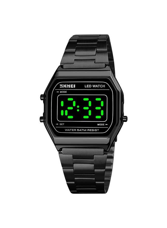 Men's 1646 LED digital luxury stainless steel waterproof wrist watch