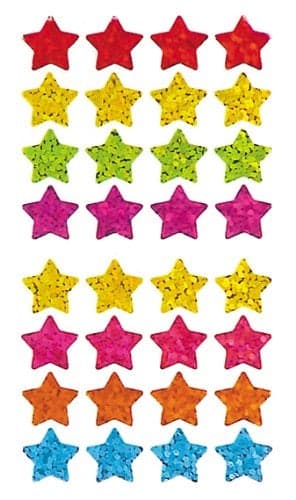 Jillson Roberts Prismatic Stickers Micro Stars Multicolor Bulk Continuous Roll BS7140