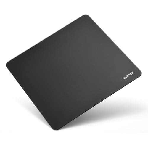 LTC Tempered Glass Gaming Mousepad, Ultra-Smooth Micro-Etched Surface Mouse Pad for Top Control and Speed, Anti-Slip Full Rubber Base, Professional Large Mouse Mat for FPS Gamers, 13X13in