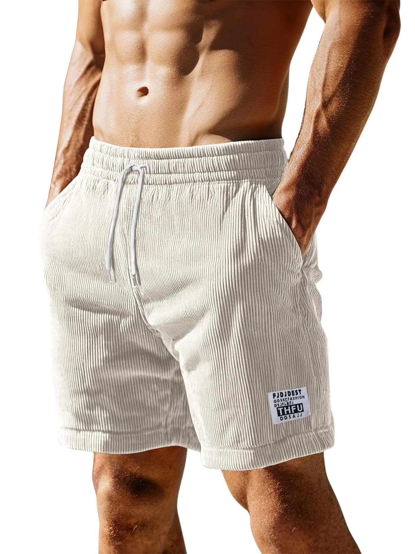 POSHAX Casual Polyester Shorts for Men (Shorts 21 Apricot-XL)