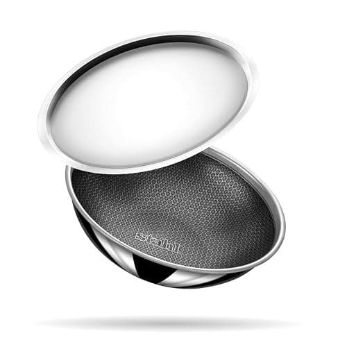 Stahl Artisan Hybrid 3.3 L, 26 cm Triply Non Stick Tasla with Lid, Stainless Steel Kadai/Tasla for Cooking, Metal Spatula Friendly, Induction & Gas Stove Compatible