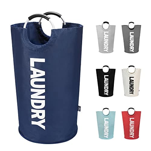 DOKEHOM 125L X-Large Collapsible Washing Laundry Basket Bag (7 Colors) for Bedroom, Fabric (Dark Blue, XL)