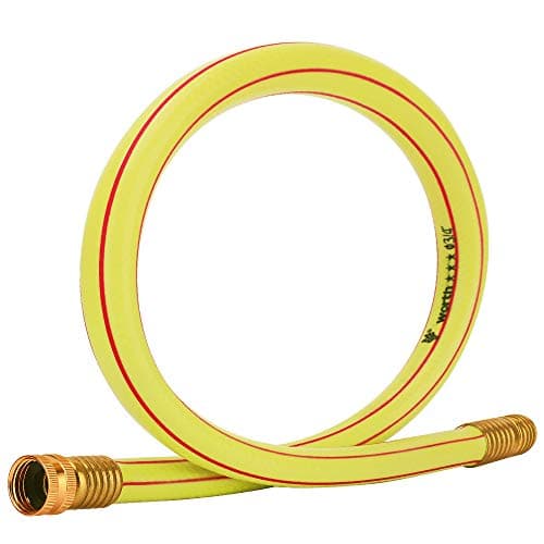 Short Lead-in Yellow Garden Hose 3/4 in. x 3 ft.-Kink Free, Leakproof, Flexible -Heavy Duty Durable Lightweight Water Pipe for Commercial Use, Lawn Care & Equipment Connection -Male to Female Fittings