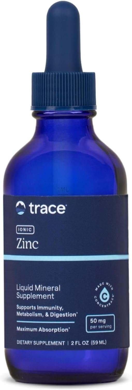 Trace Minerals Ionic Zinc 50 mg Dietary Supplement with Zinc Magnesium Chloride Support Healthy Digestion Immune Function ZInc for Skin Brain Health 2 fl oz About 48 Servings