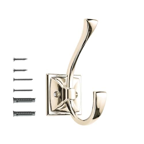 khtumeware Wall Hooks5 Pack Coat Hooks Hardware Towel Hooks for Hanging Coats Polished Nickel Robe Hooks Wall Mounted with Screws for Key Towel Bags Cup