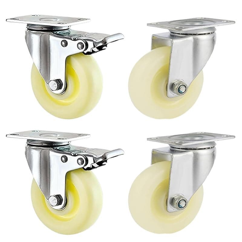 THOISEWELT 6 Inch 360 Degree PU 2 Swivel Caster Wheels With 2 Brack Heavy Duty Bearing Industrial Casters NoiseFree Caster Wheels Set of 4 Made In India