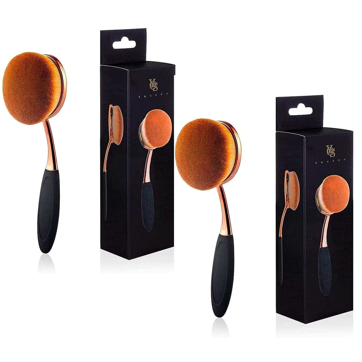 Yoseng Oval Foundation Brush Large Toothbrush Makeup Brushes Fast Flawless Application Liquid Cream Powder FoundationPack of 2