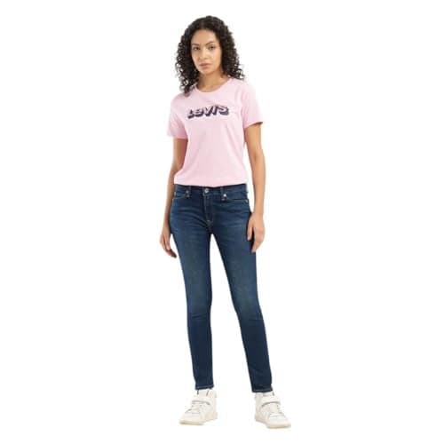 Levi's Women's Straight High Rise Jeans (001UF-0003_Blue, 26