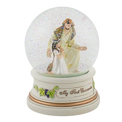 Roman Giftware Inc., Sacraments, First Communion, 5.5" H 100MM Musical Dome Girl,Religious, Inspirational, Durable (5x4x5)