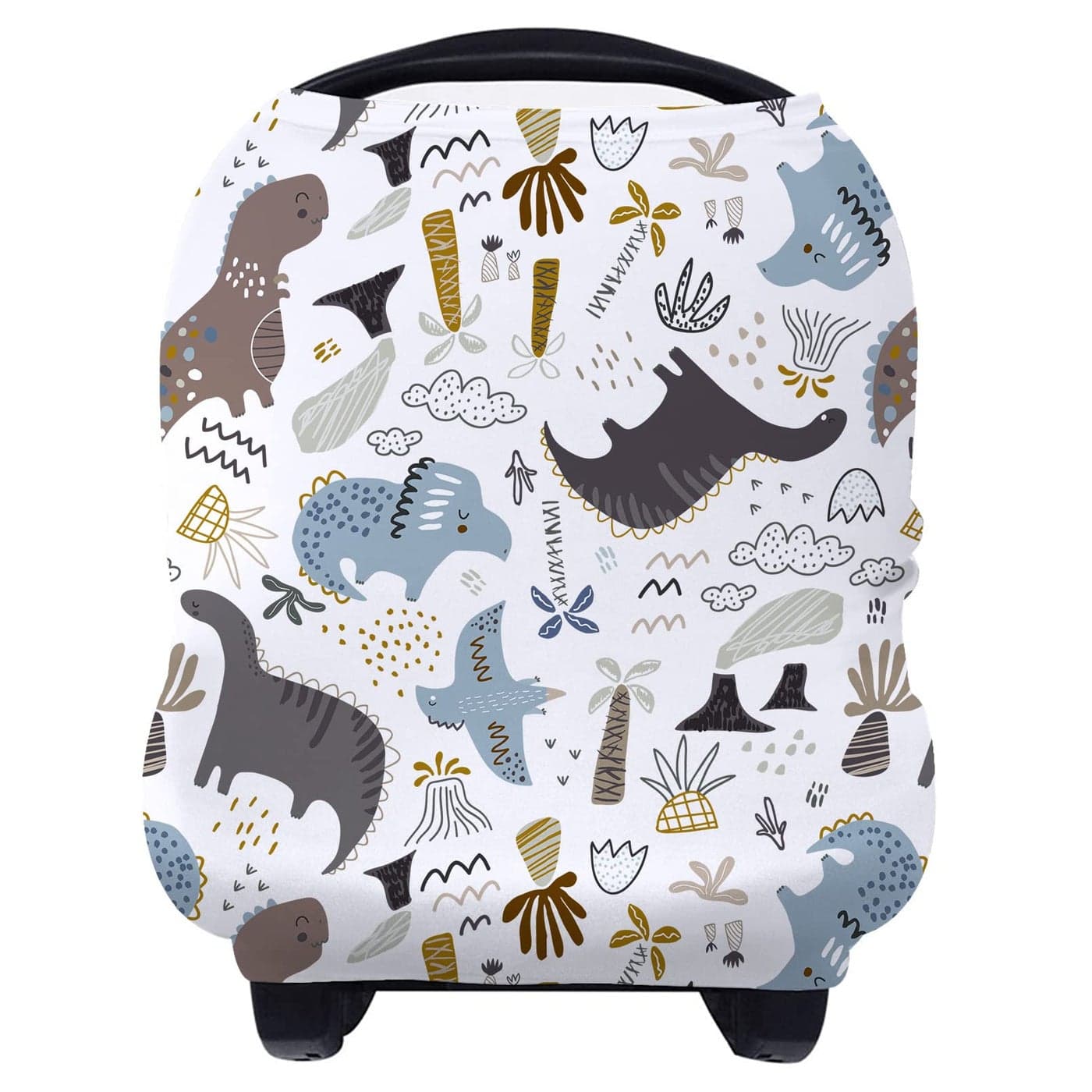 Yoofoss Nursing Cover Breastfeeding Scarf Baby Car Seat Covers Infant Stroller Cover Strechy Carseat Canopy for Boys and Girls Dinosaur