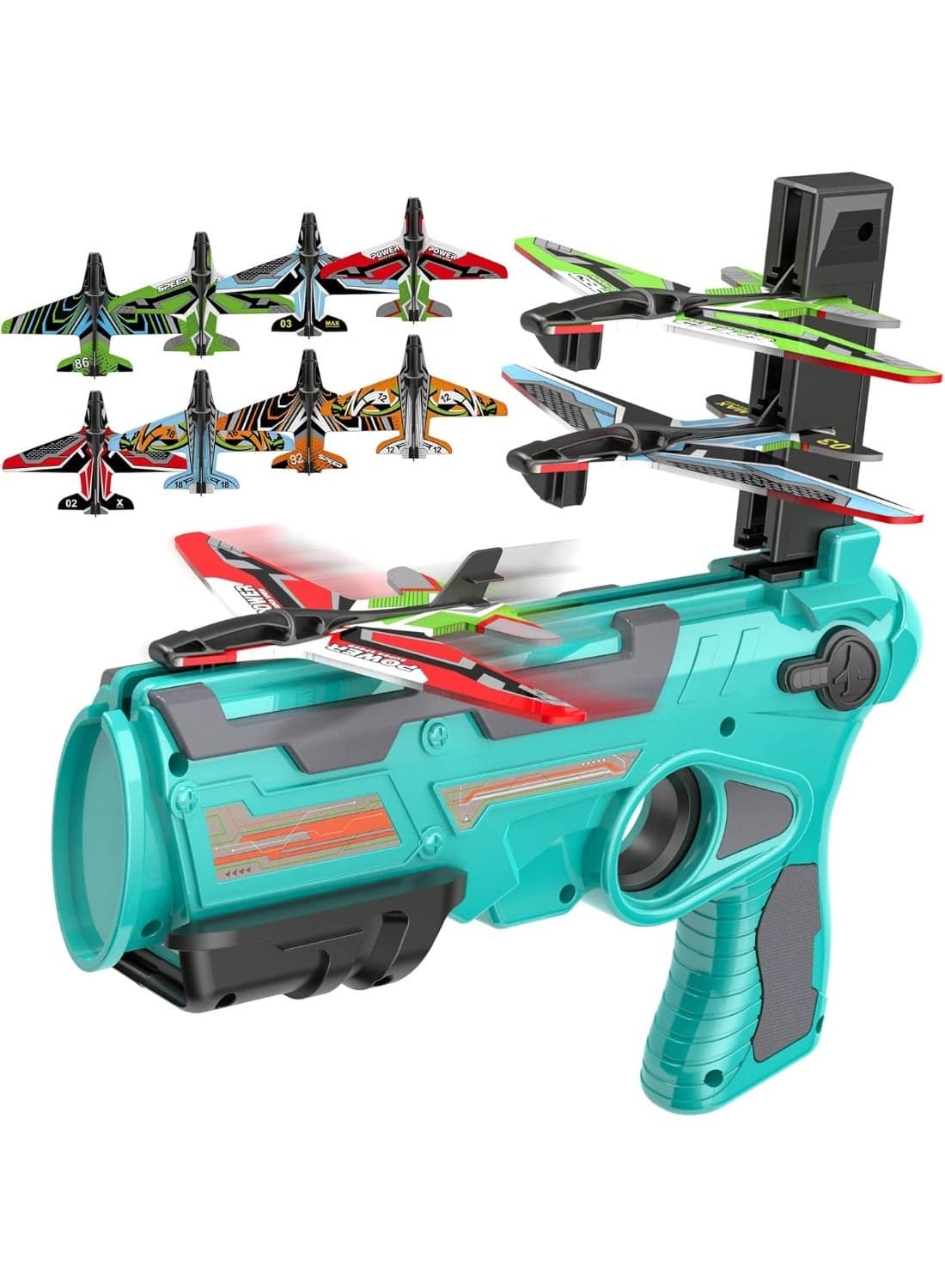 Airplane Launcher Gun, Catapult Plane Gun, Safe and Fun Shooting Guns for Kids, Paper Foam Gliders for Quick and Easy Operation, Nearly Unbreakable Plastic for Kids