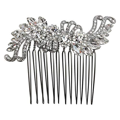 Faship Gorgeous Clear Crystal Floral Hair Comb