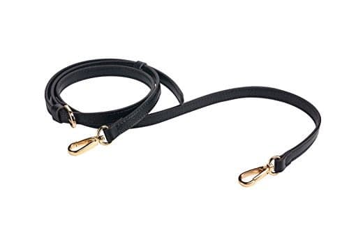 LIVE UP Full Grain Purse Strap Genuine Leather Replacement for Cross Body Bag Handbags(1# Black)