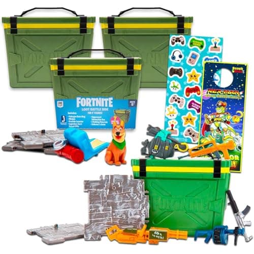 Fortnite Blind Box Party Favors Set Bundle with 3 Loot Battle Box Mystery Toys Plus Stickers Fortnite Figurines for Kids