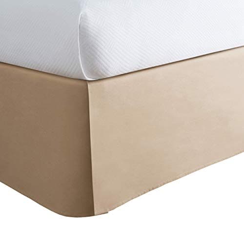 TODAY'S HOME Classic Tailored Bed Skirt Dust Ruffle, Microfiber, 14" Drop Length, California King, Mocha