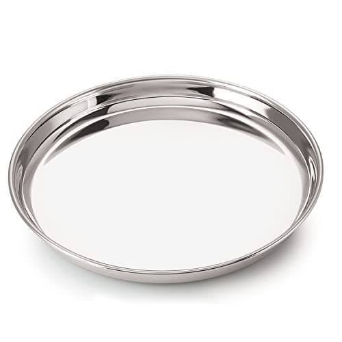neelam Stainless Steel 11, 22 Gauge N.P. Thali, Perfect for Daily Use, Special Occasions, Durable Quality Food Grade Material, Stylish Look, Ideal for Home & Restaurant, Use for Lunch 24 cm