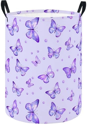 HIYAGON Baby Laundry Hamper Basket Baby Hamper for Nursery Boy and Girl Cute Kids Toys Storage Bin Organizer Boho Room DecorButterfly