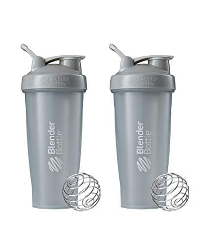 BlenderBottle Classic Shaker Bottle Perfect for Protein Shakes and Pre Workout 28Ounce 2 Pack Pebble Grey