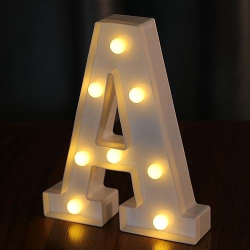 IFDGCTK Light Up Letters Led Letter Lights 26 Alphabet Decorative Lighted Letter Battery Powered Led Marquee Letters for Party Bar Night Light Home DecorA