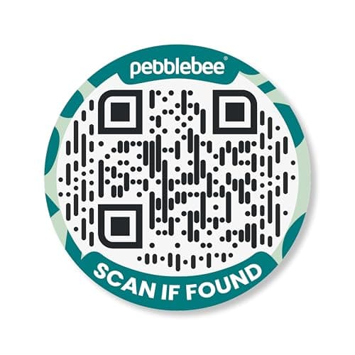 Pebblebee Link Label - Secure QR Code Tracker for Lost Items - Compact, Durable, Dishwasher-Safe QR Code Labels for Water Bottles, Camping Gear, Electronics & More - Secure Way to Recover Lost Items