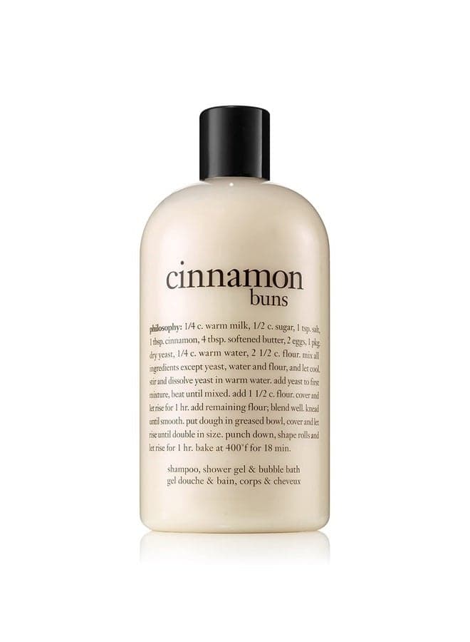cinnamon bun shampoo, shower gel & bubble bath, 16 oz