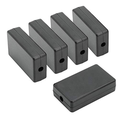 LeMotech 5Pcs ABS Plastic Electrical Project Case Power Junction Box, Project Box Black 2.4 x 1.4 x 0.7 inch (60 x 36 x 17 mm)