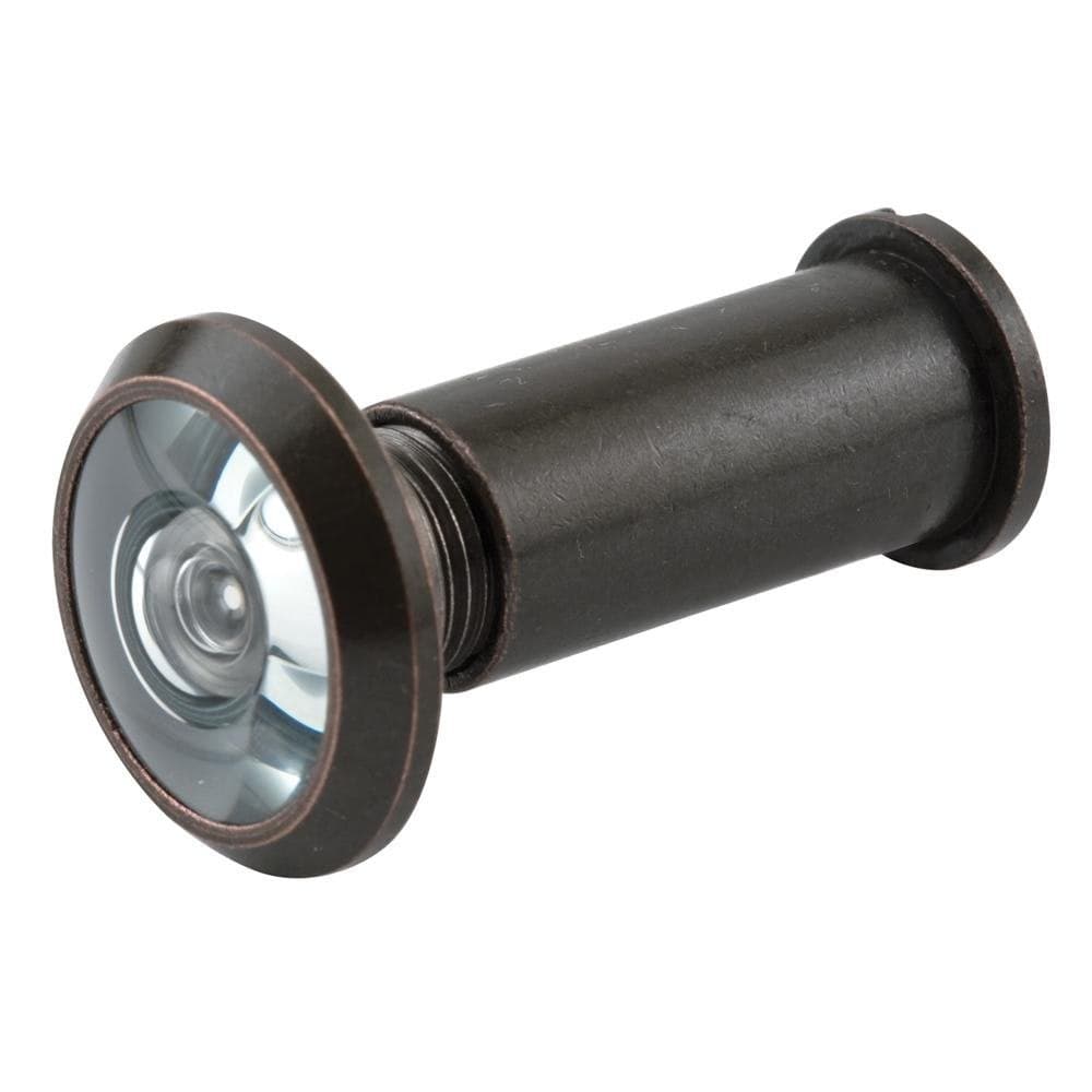 PrimeLine U 10313 Door Viewer 916 In x 180 Degree Solid Brass Housing Glass Lens is UL Listed Classic Bronze Plated Finish Single Pack
