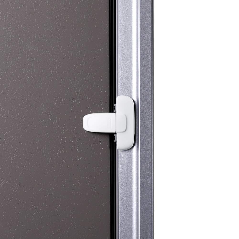 Eudemon Home Refrigerator Fridge Freezer Door Lock Latch Catch Toddler Kids Child Cabinet Locks Baby Safety Child Lock Easy to Install and Use Adhesive no Tools Need or Drill (White,1 Pack)