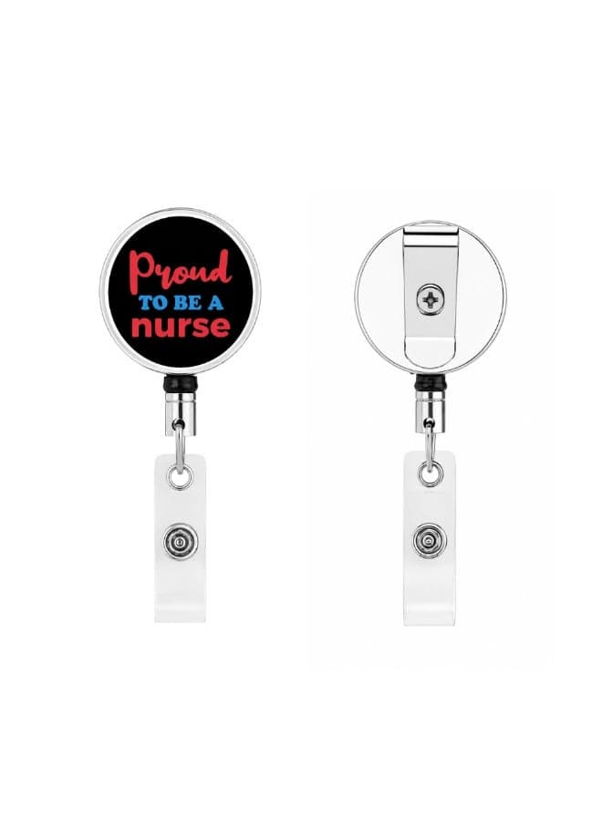 Nurse Day Badge Reels Retractable - Durable Epoxy Coating and 5 Designs - Tich Button Clip and Badge Buckle - Nursing Appreciation Gifts (Design 1)