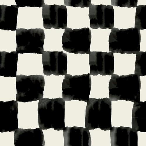 Mr Kate RoomMates Tess Watercolor Soft Black Checker Peel and Stick Wallpaper Vinyl 205in x 18ft