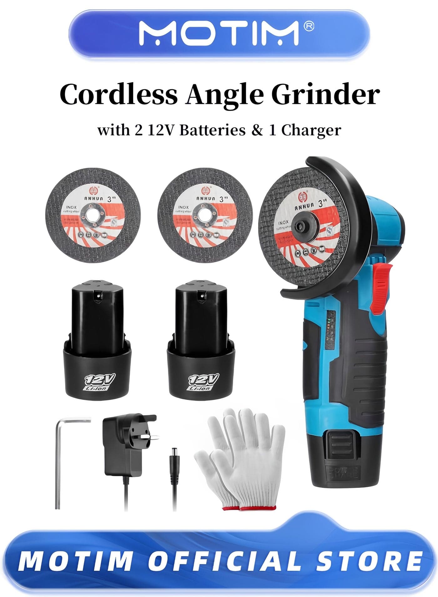 Cordless Angle Grinder 12V Mini Angle Grinder Cordless Electric Grinding Cutting Polishing Machine Power Tool