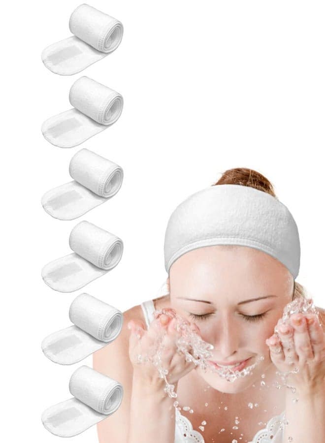 Spa Headband Hair Wrap Sweat Headband Head Wrap Hair Towel Wrap Non-slip Stretchable Washable Makeup Headband for Face Wash Facial Treatment Sport Fits All White (White)
