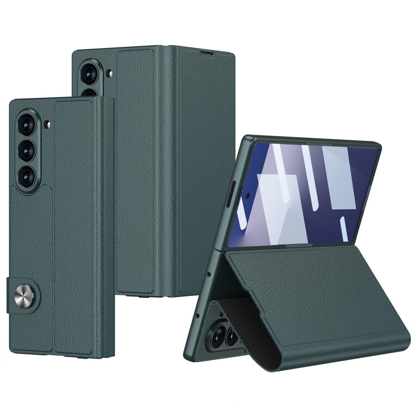 For Samsung Galaxy Z Fold7 5G Integrated Flip Leather Phone Case(Green)