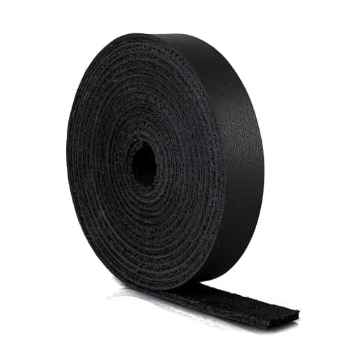 ABIDISO Top Grain Leather Strips 12 x 72 Black 2mm Thick Flat Leather Straps for Bag Handle Repair Pet Collars DIY Crafting Easy to Cut Extremely Durable