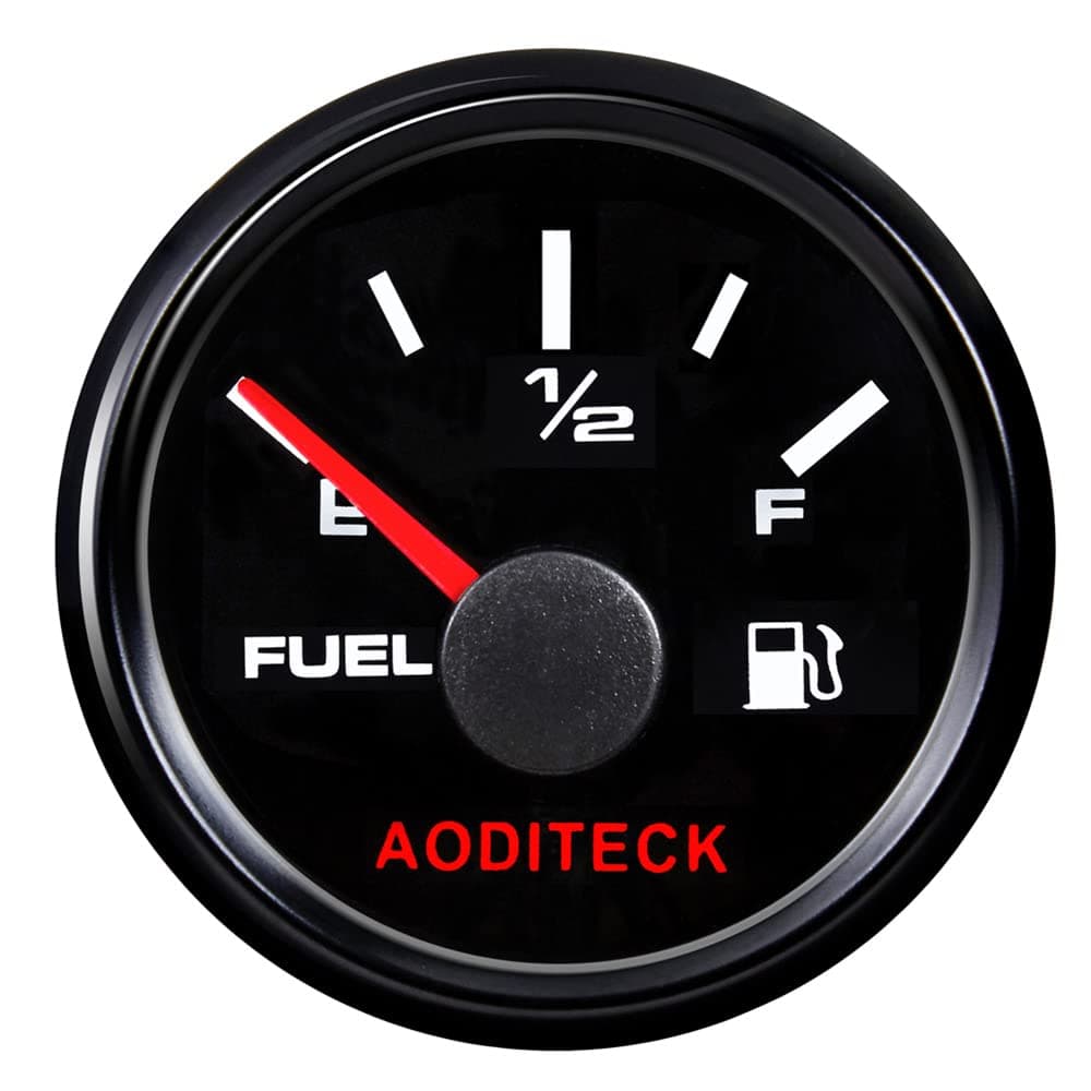 AODITECK 24033ohm Marine Fuel Gauge for Boat Gas Gauge Fuel Level Gauge for Car Truck Vehicle Diesel Automotive Replacement Aftermarket Gauge for Car Truck Vehicle SUV with Backlight