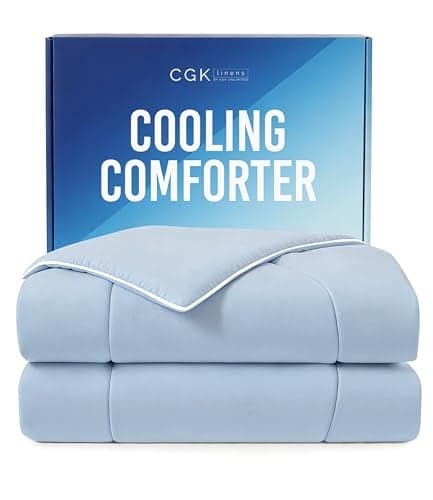 Cooling Comforter King/Cal King Size - Cooling Blanket for Hot Sleepers and Night Sweats - Summer Comforter for King/Cal King Size Beds - Soft, Breathable Cold Blanket for Sleeping - 104x90 (Sky Blue)
