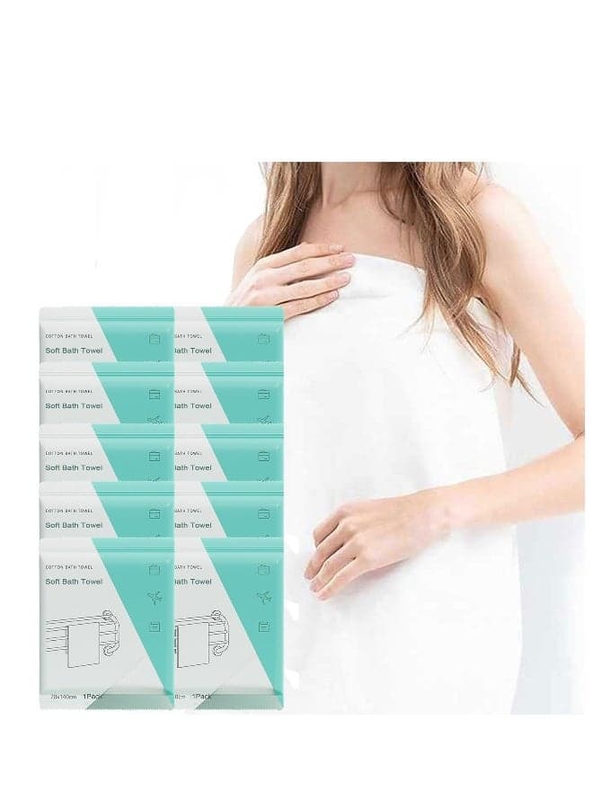 Disposable Bath Towels 70x140cm, 10 Packs Single Packing Travel Disposable Bath Towels Set, Non Woven Thicken Towels Disposable Bath Towel for Hotel, Spa, Beach, Sauna, Travel, Gym, Camping