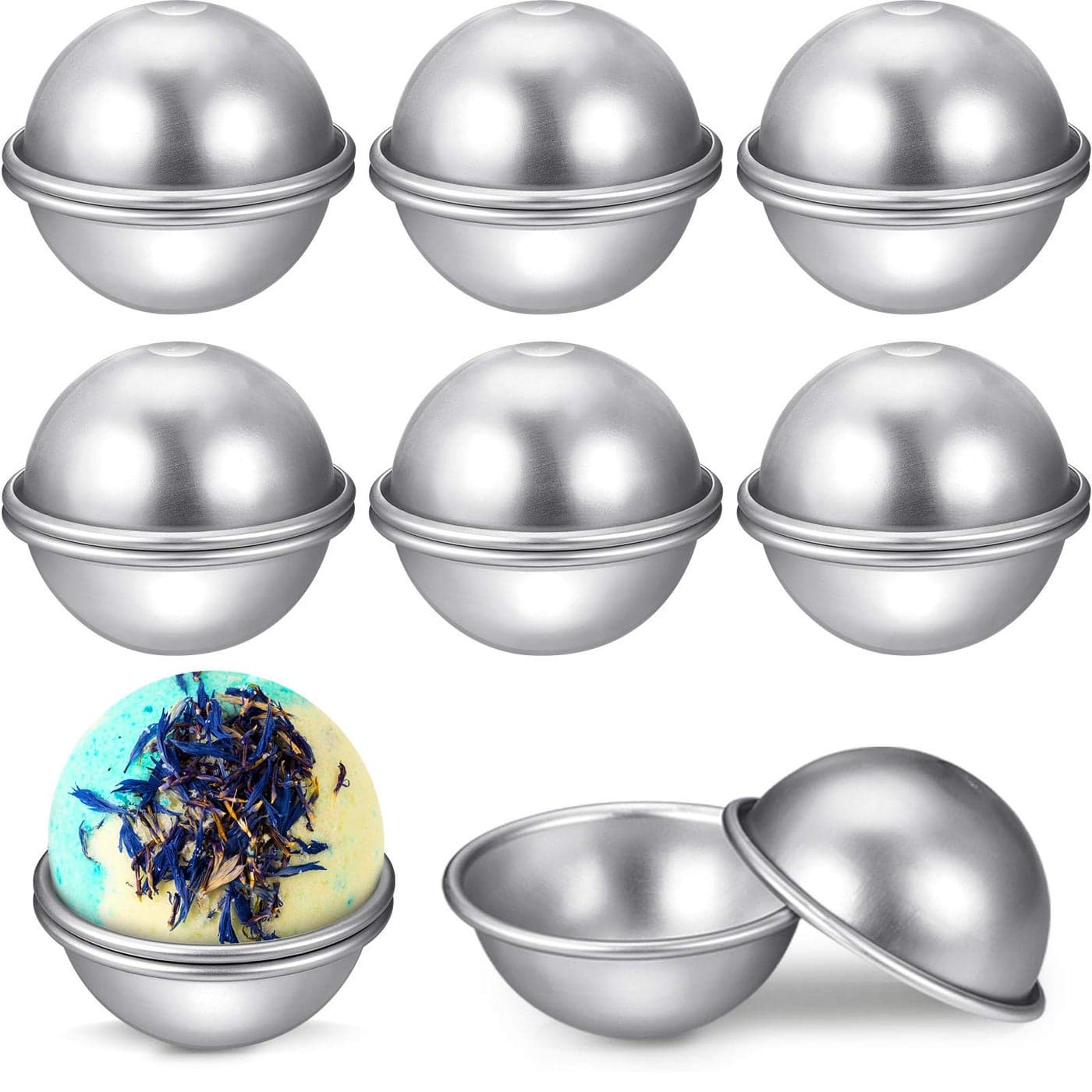 Patelai 16 Pcs 6 Cm 24 Inch Diameter DIY Metal Bath Bomb Crafting Mould Bath Bomb Making Supplies for Crafts Making
