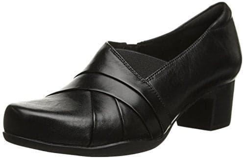 CLARKS Women's Rosalyn Adele, Black Leather, 9 N